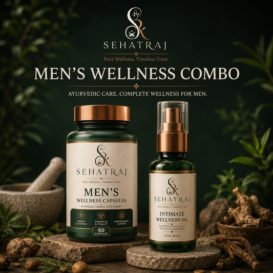 SehatRaj Men's Wellness Combo | 60 Capsules + 50ml Wellness Oil