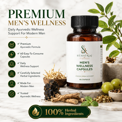 SehatRaj Men's Wellness Capsules | Premium Ayurvedic Formula | 60 Capsules