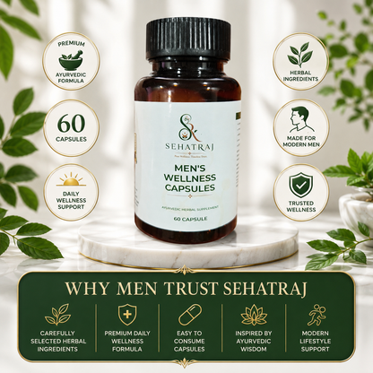 SehatRaj Men's Wellness Capsules | Premium Ayurvedic Formula | 60 Capsules