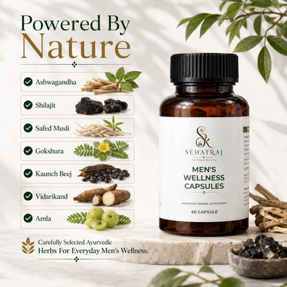 SehatRaj Men's Wellness Capsules | Premium Ayurvedic Formula | 60 Capsules